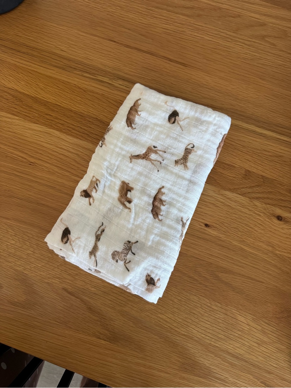 Safari animal muslin swaddles blanket